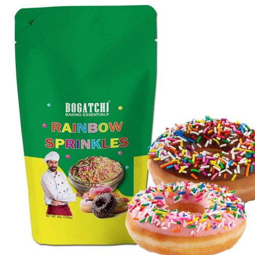 BOGATCHI Rainbow Sprinklers for Cake Decoration